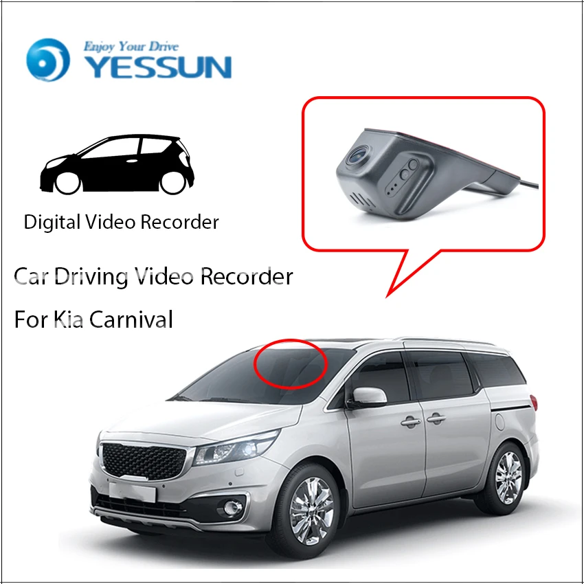 Автомобильный цифровой видеорегистратор YESSUN для Kia Carnival передняя камера
