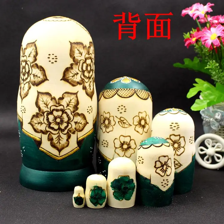 Модные свадебные подарки 7 шт. деревянные русские Матрешки красные зеленые