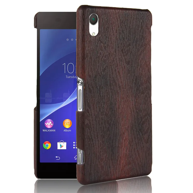 Чехол для Sony Z 2 Z2 D6502 D6503 жесткая задняя крышка из поликарбоната с деревянным