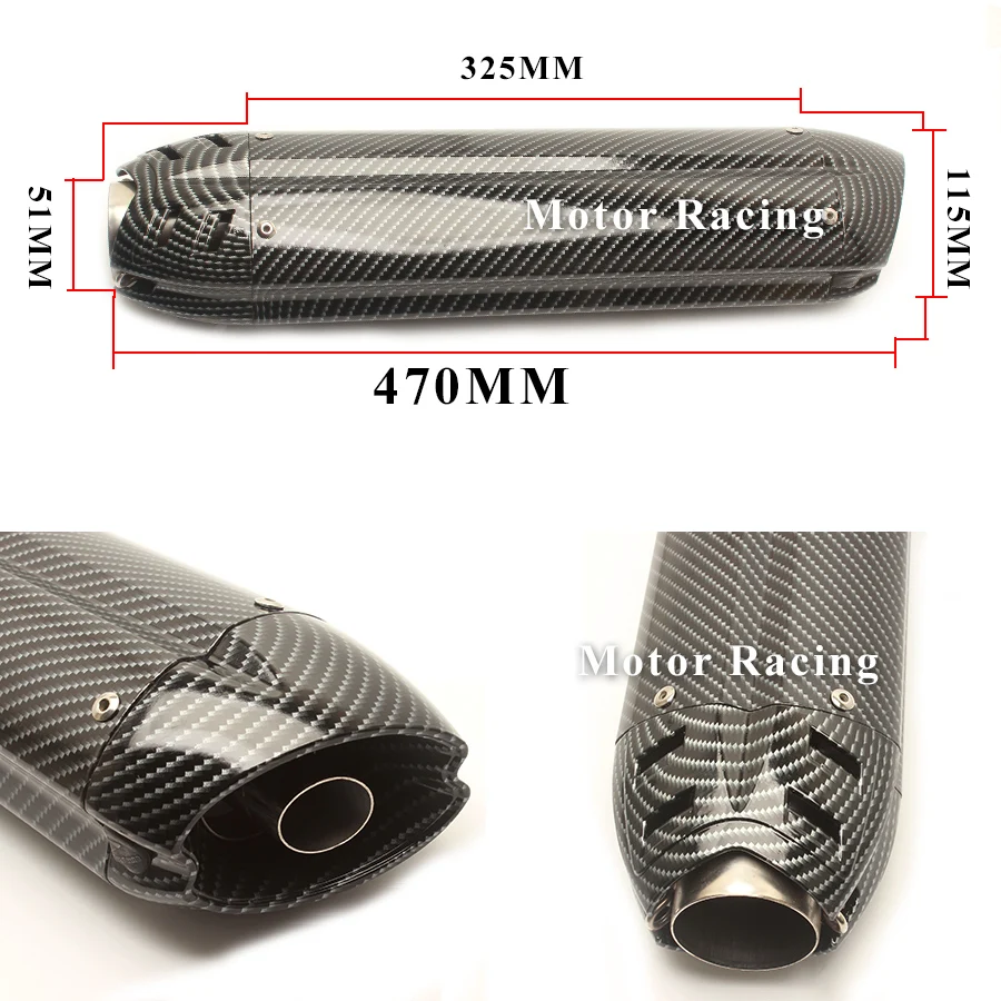 Мотоцикл выхлопная труба 51 мм Глушитель Escape Moto для Ninjia300 Z750 Z250 Z800 R25 TMAX530 R6 Байк CBR500R