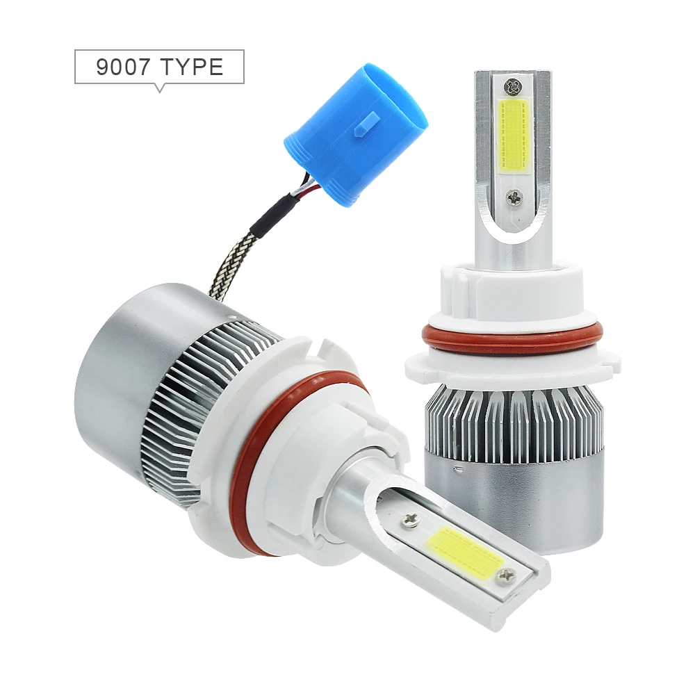 2 шт. H1 H3 H7 H11 9005 светодиодный фар автомобиля лампы 12V 24V 72W фары для 7600LM супер яркий H4 Hi/короче спереди и длиннее сзади) Луч COB светодиодные фары авто передняя лампа 6000k