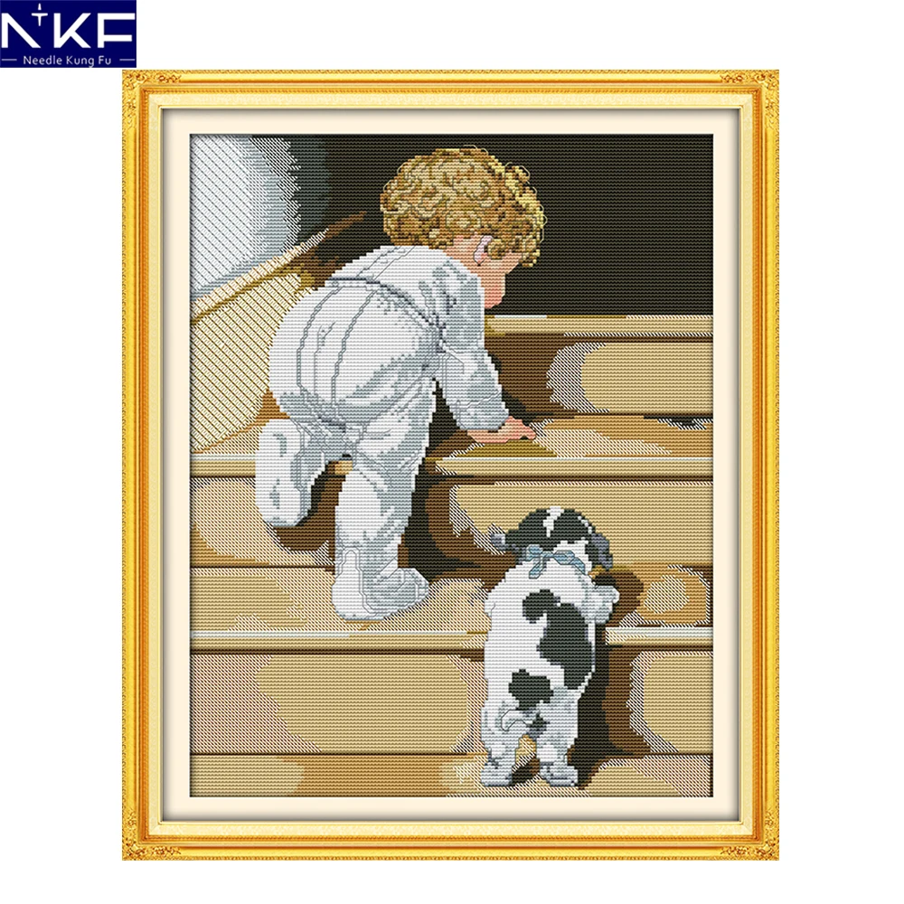 

NKF Cheer Up Pattern Handmade Craft Needlework Counted China Cross Stitch Kits for Embroidery Cross Crafts Cross Stitch Sets