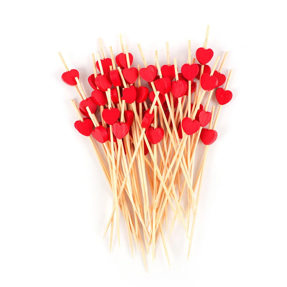 100 шт 12 см одноразовые бамбуковые фрукты десерт торт знак коктейль выбирает милые