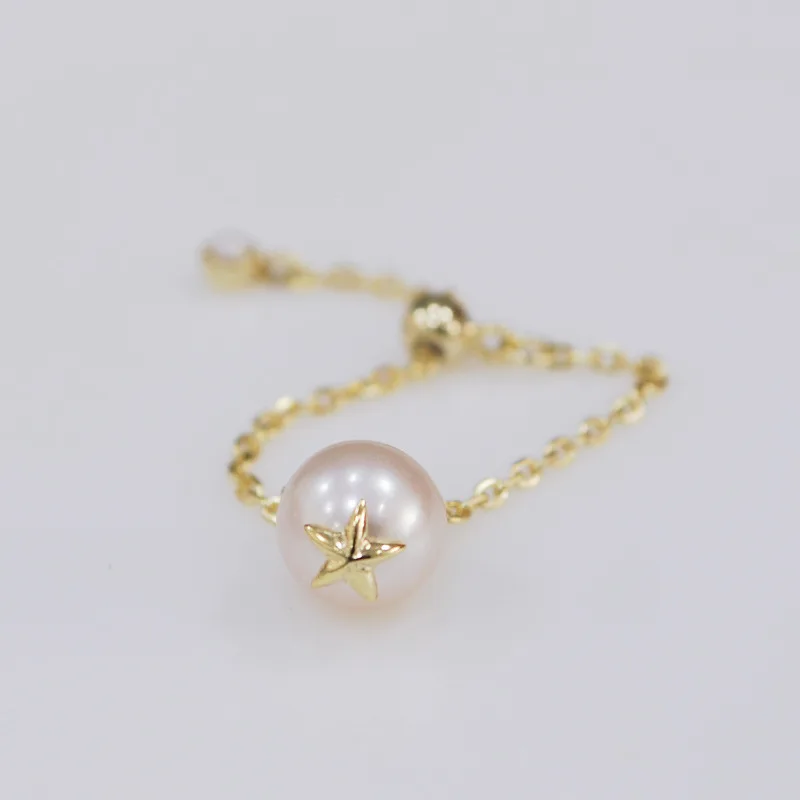 Роскошное ювелирное изделие натуральная жемчужная цепочка кольцо из