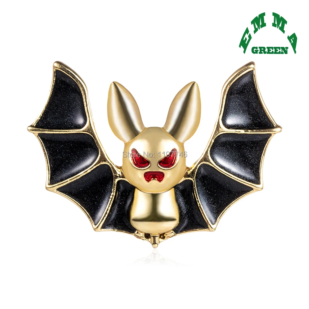 Halloween Bat Brooches for Women Zinc Alloy Metal Enamel Pins Fashion Vintage Animal Jewelry Accessories Fit Jacket Bag Coat | Украшения и
