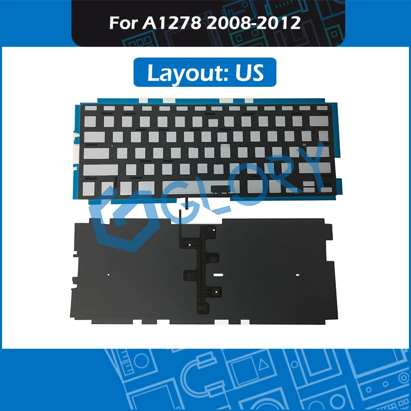 Новая клавиатура A1278 с подсветкой для Macbook Pro 13 " сменная Unibody 2008 2009 2010 2011 2012