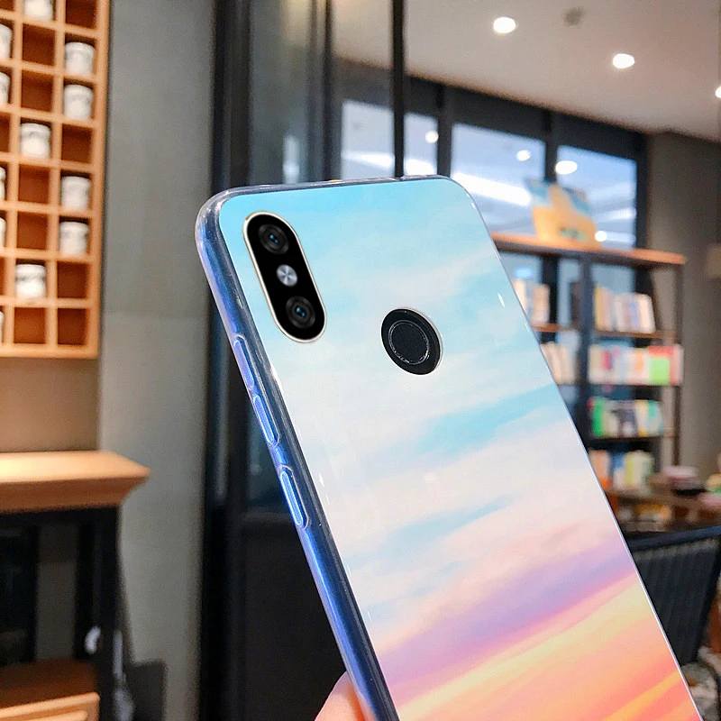 Мягкий силиконовый чехол с яркой мраморной поверхностью для Xiaomi Redmi Note 6 Pro 5