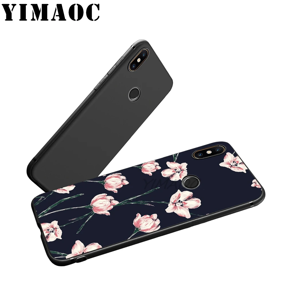 YIMAOC Yellow and Pink Flores Soft Silicone Case for Xiaomi Redmi Note 9 Mi 8 Se 7 6 6A A1 A2 4X 4A 5A 5 MAX 3 MiA1 |