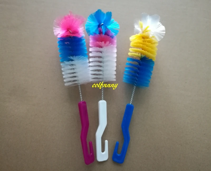 500pcs/lot Colorful ylon Baby Bottle Brushes For Kids Milk Feed Nipple Pacifier Nozzle Spout Tube Cleaning Brush | Дом и сад