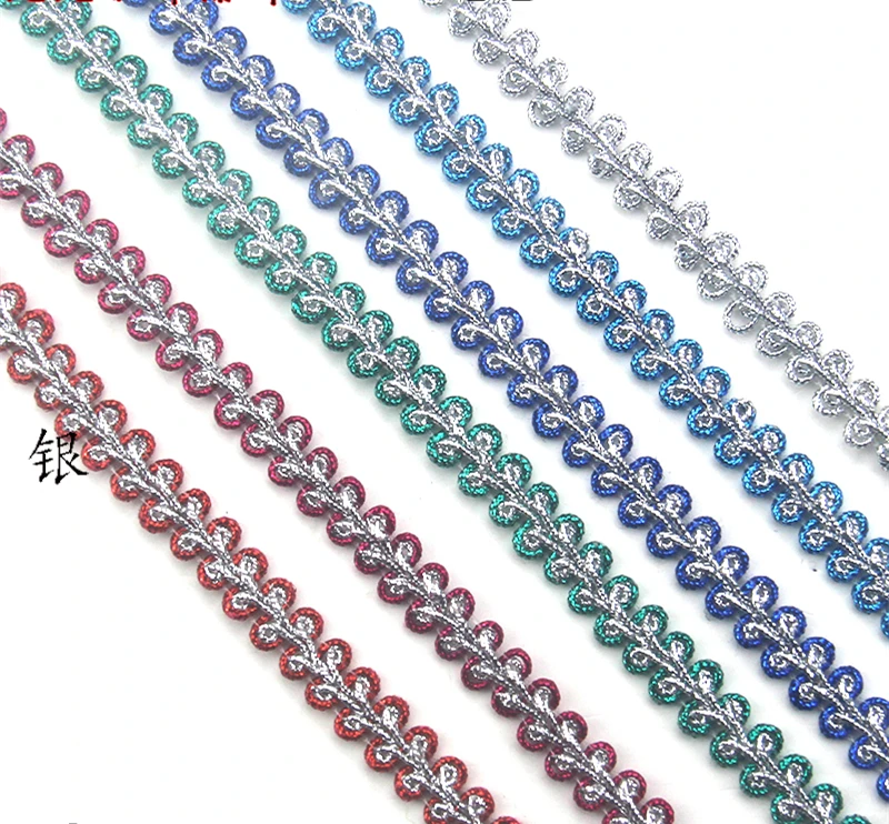 

YACKALASI Gold Braided Lace Appliqued Crochet Band Trims Vintage Cosplay Costumes Appliqued Sewing Apparel Ribbon 1CM