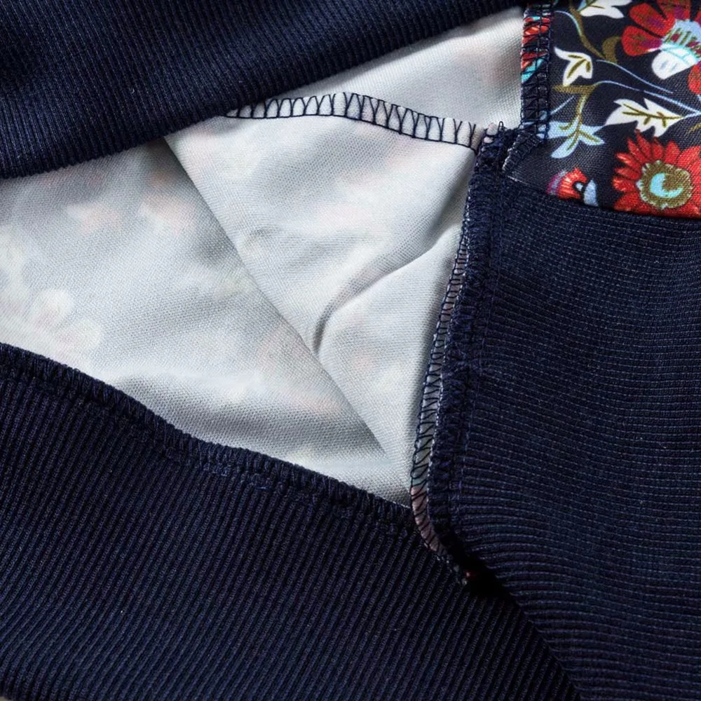 Винтаж Цветочный принт Базовая куртка пальто Для женщин с длинным рукавом на