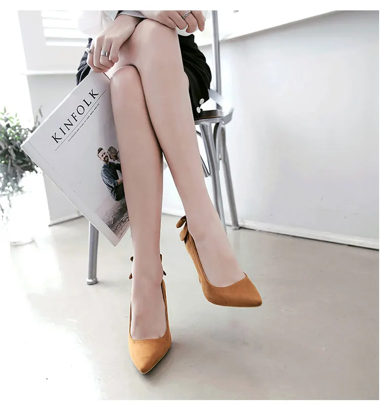 Новинка 2017 года сезон весна осень пикантные модные тонкие замшевые туфли с