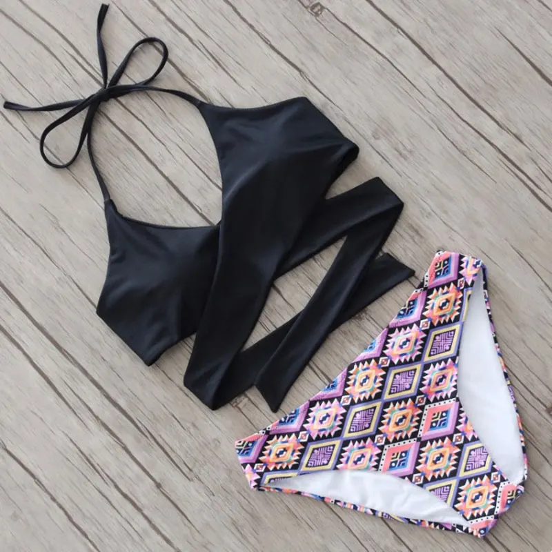 Хит бразильские бикини с лямкой на шее бандо одежда для плавания женский