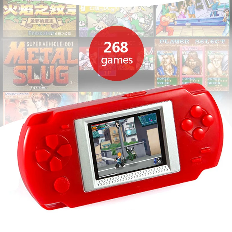 Портативная игровая консоль с 268 различных ретро-игр Consola 2 дюймов Экран ребенка 502 Экран Дисплей приставки игровой плеер