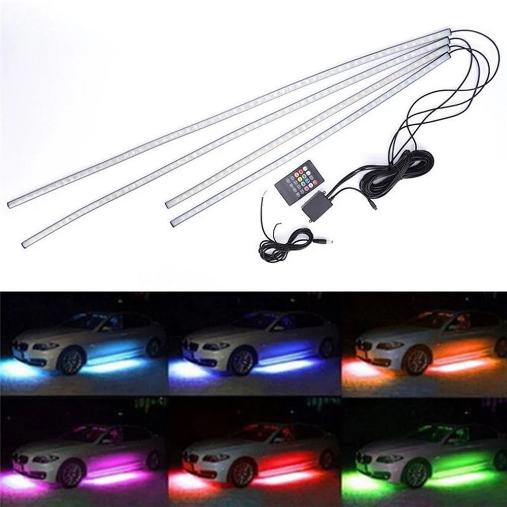 4 шт. автомобильные светодиодсветодиодный ленты RGB для подсветсветильник