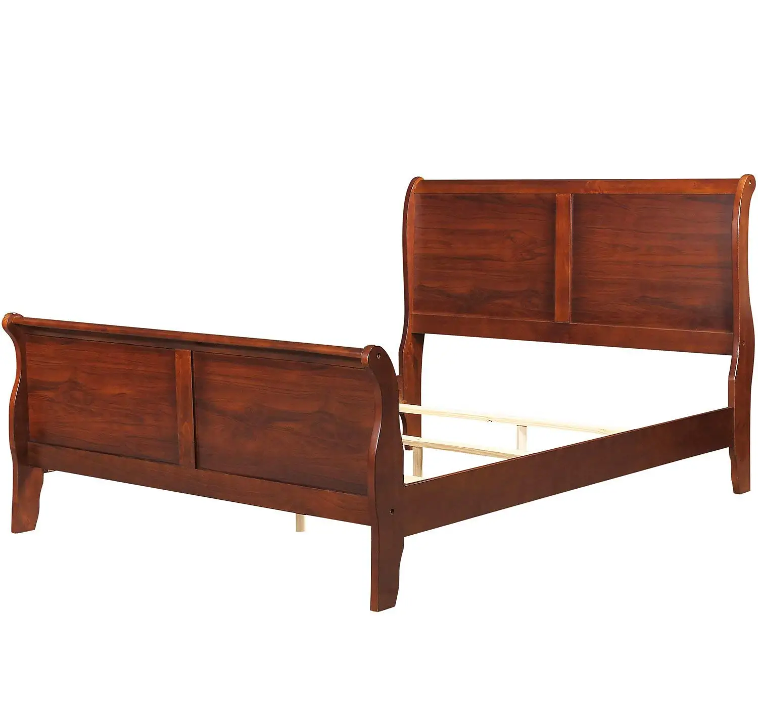 Платформенная кровать королева Размер Рама твердая древесина с изголовьем