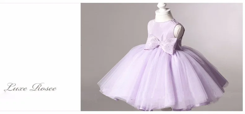 

Violet Wedding Gowns Kids Formal Party Christening Communion Flower Girl Dresses Infant Pageant Dress for Little Girl 1-11 Years