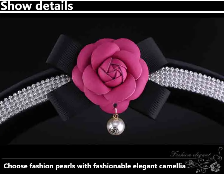 Крышка на руль Camellia Diamond, зимние плюшевые автомобильные аксессуары для руля с подогревом для женщин и девочек, хрустальные стразы, чехол на руль