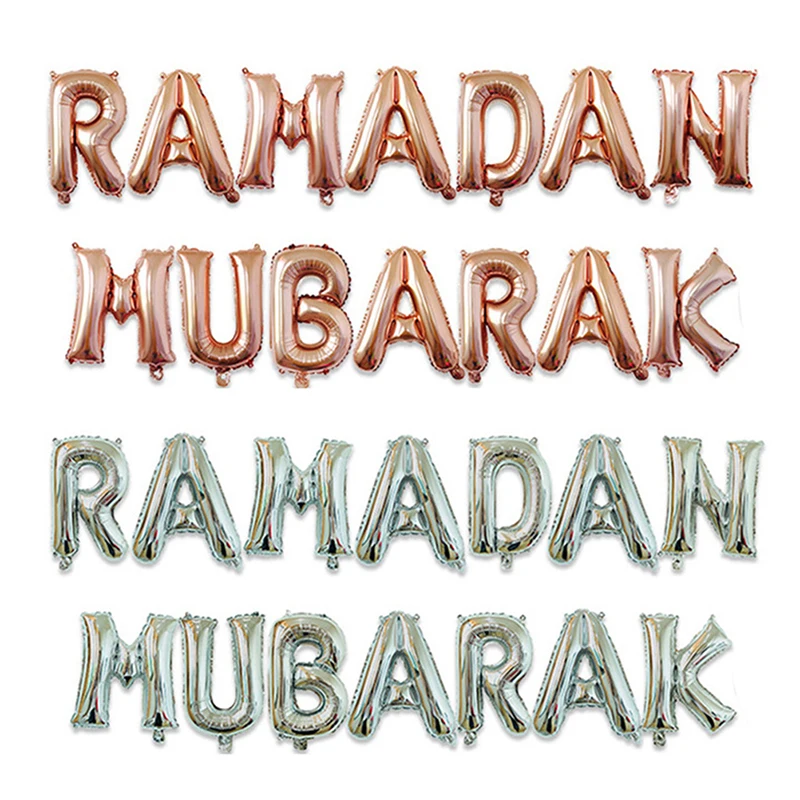 EID Мубарак розовое золото буквы шар Золотая фольга шары для мусульманских