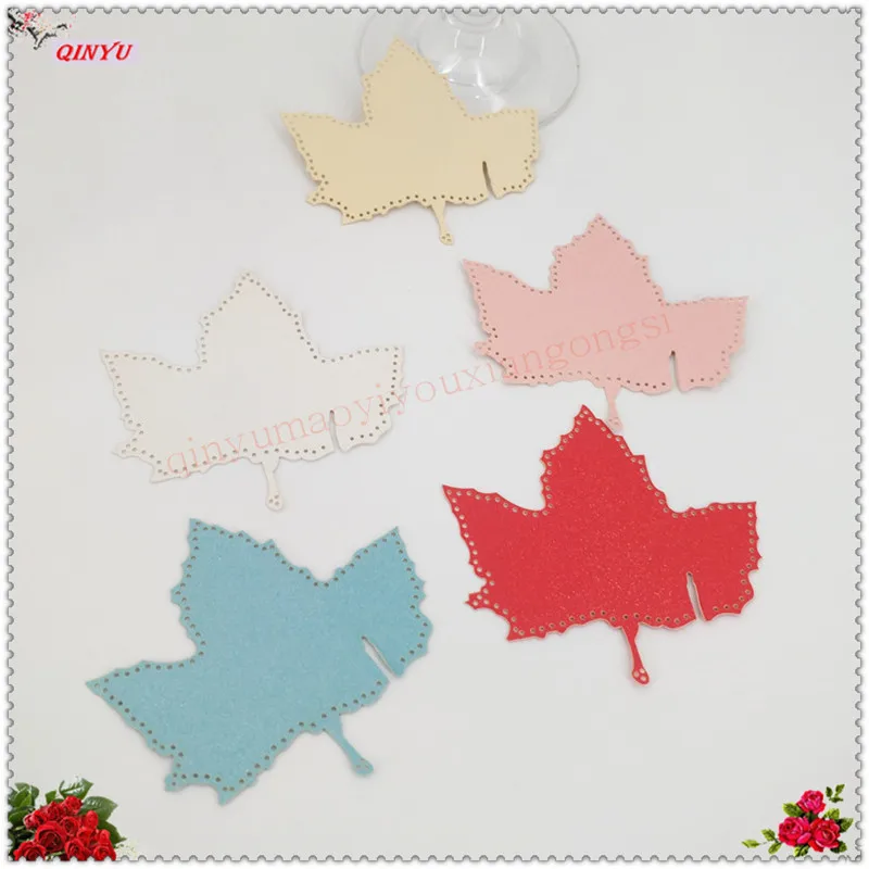 Новинка 100 шт./лот стакан в форме кленовых листьев стеклянные карты Декорации для