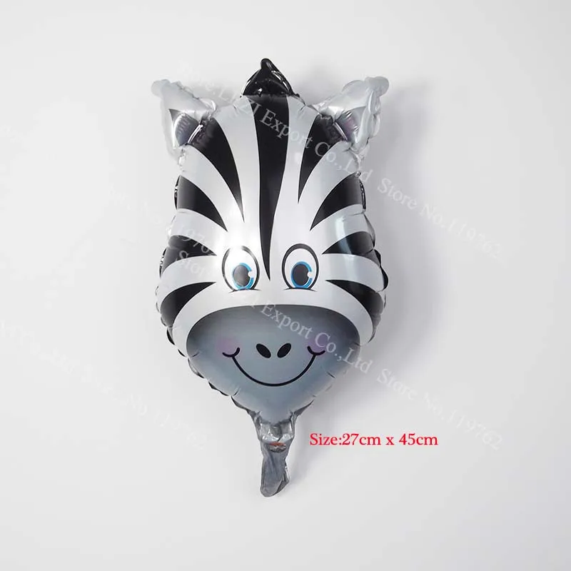 Zebra 8 шт. мини воздушные шары из фольги в виде животного День Рождения Декор детские подарки Детские игрушки Лев Обезьяна Зебра олень корова голова животного воздушный шар - Цвет: Zebra