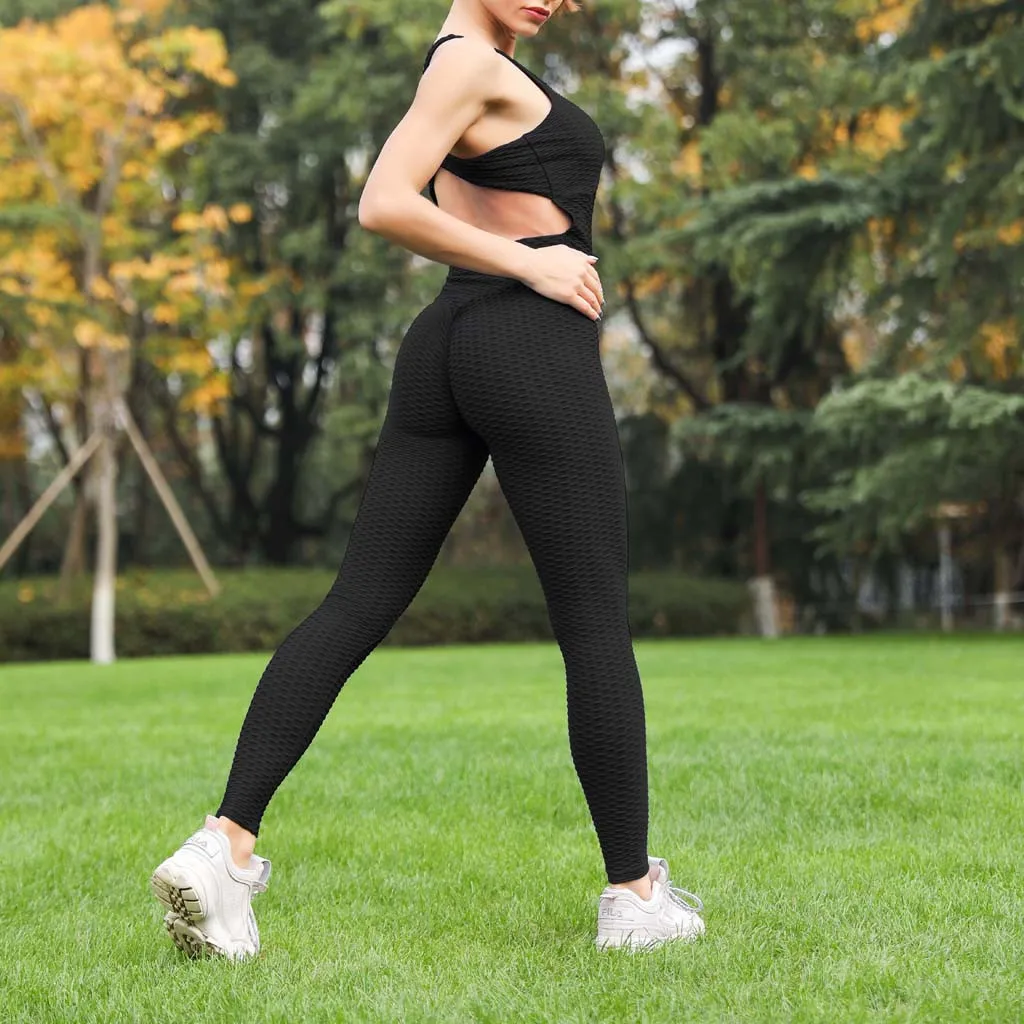 New Clothes 2019 Women One-shoulder Jumpsuit Breathable Exercise Pants Tight Yoga Drop Shipping | Женская одежда