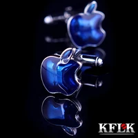 kflk luxury shirt cufflinks for mens brand cuff bouton de manchette blue fruit cuff link high quality abotoaduras jewelry
