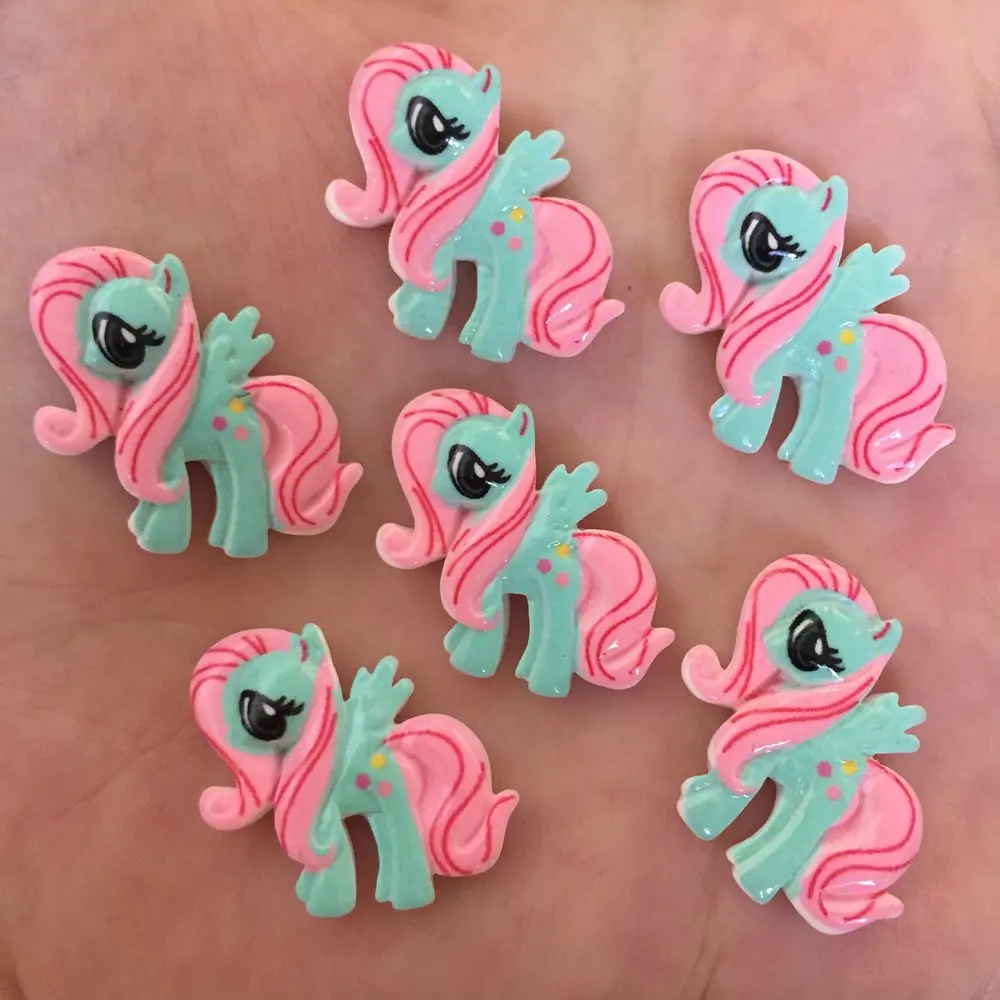 Сделай Сам 20 штук милая смола ручная краска лошадь плоский задний камень детский