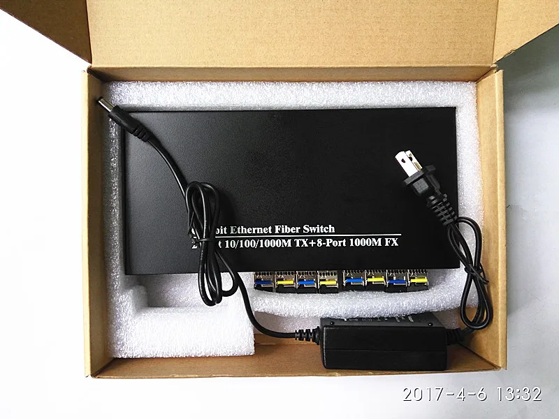 10-портовый гигабитный волоконный коммутатор с 2 портами RJ45 + 8-портовый sfp сетевой 4