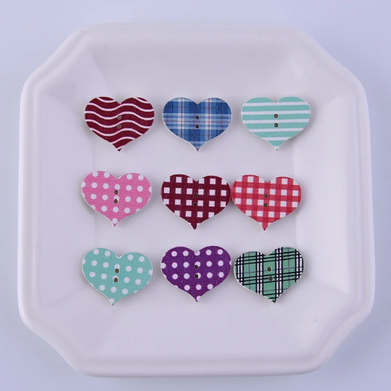50 шт. деревянные пуговицы для скрапбукинга с изображением сердца животных