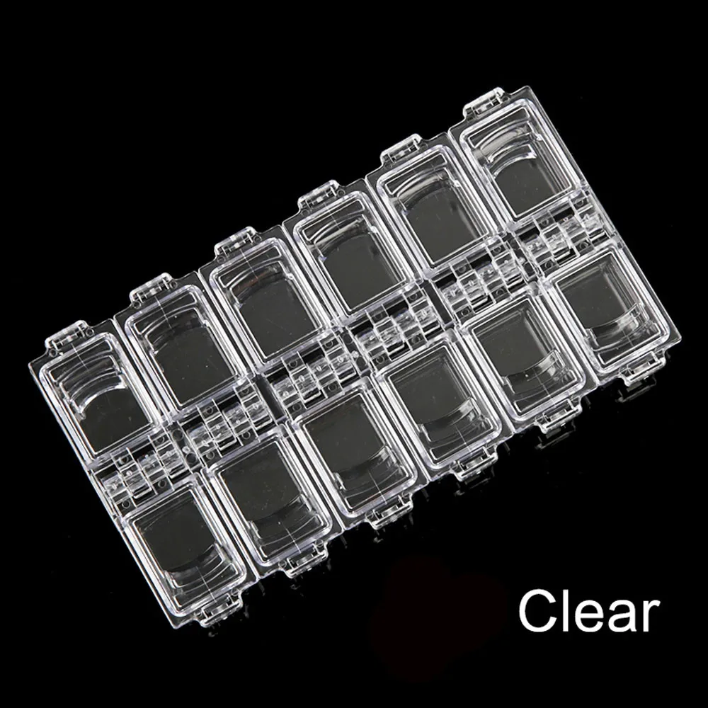 12 ячеек хранение для принадлежностей дизайна ногтей коробка отсеков пластиковый