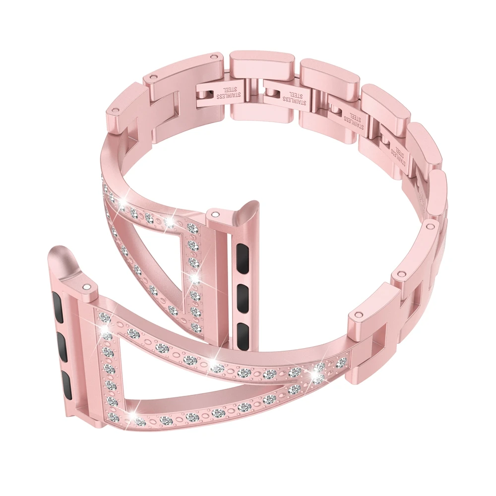 Ремешок из нержавеющей стали для Apple Watch Band 38 мм 42 мм iWatch ювелирные изделия из нержавеющей стали браслет со стразами роскошный ремешок для Apple