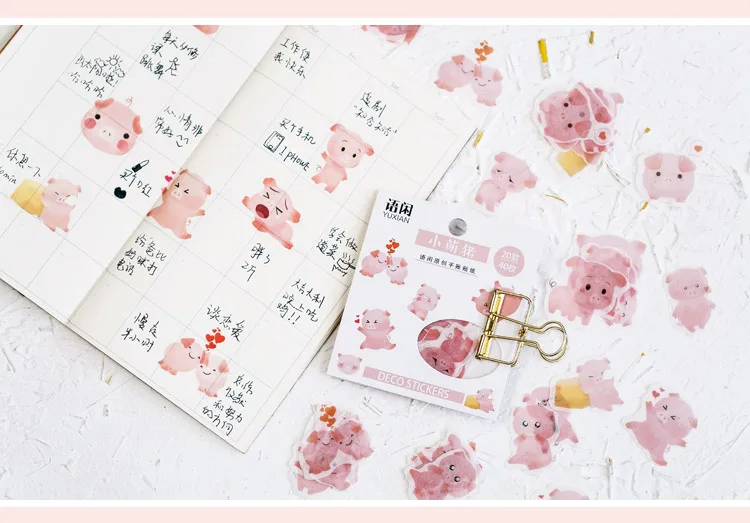 Kawaii животные Пингвин кошка декоративные наклейки клей наклейки DIY украшения дневник японские канцелярские наклейки детский подарок