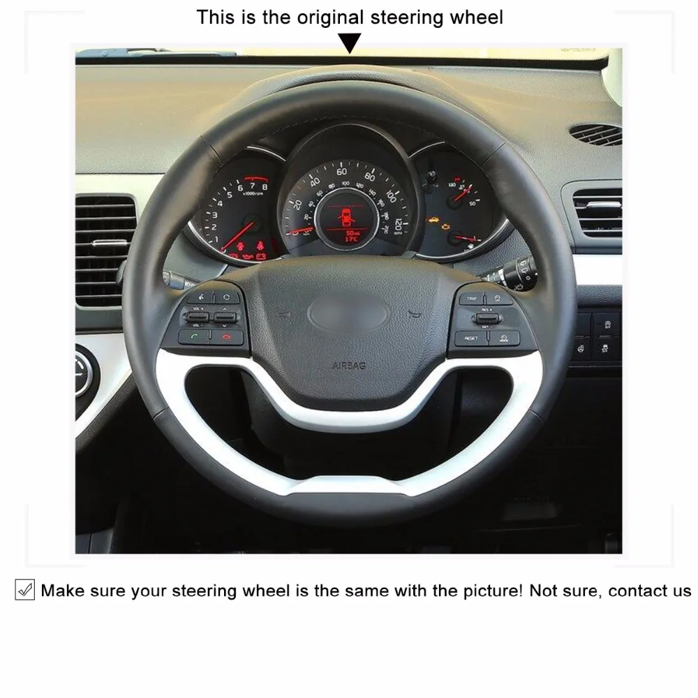 MEWANT черный замшевый чехол рулевого колеса автомобиля для Kia Morning 2011 2016 Picanto 2012