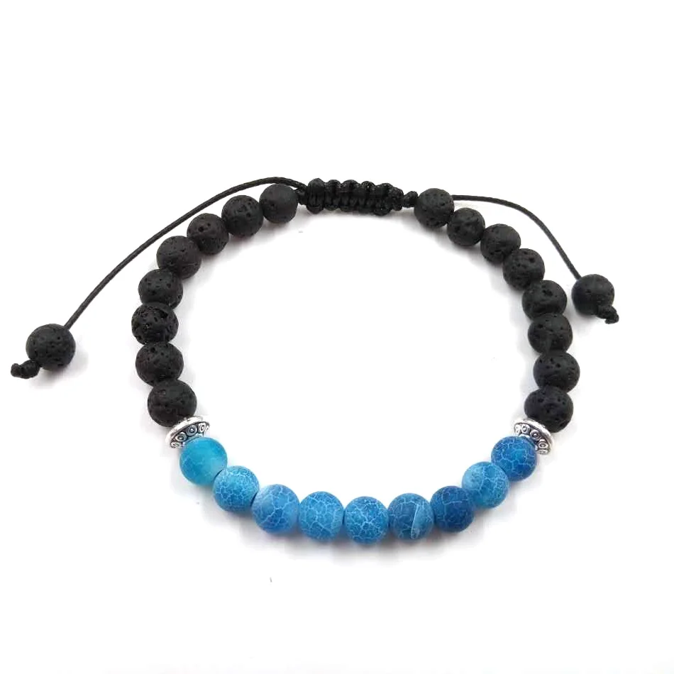 GVUSMIL 2020 Новый 6 мм тигровые глаза браслет из шпата с натуральной черной лавой