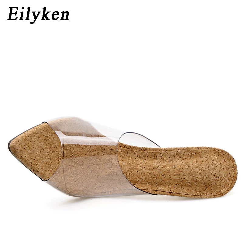 Eilyken 2021 новинка модный из ПВХ прозрачный сексуальные туфли на высоком каблуке с