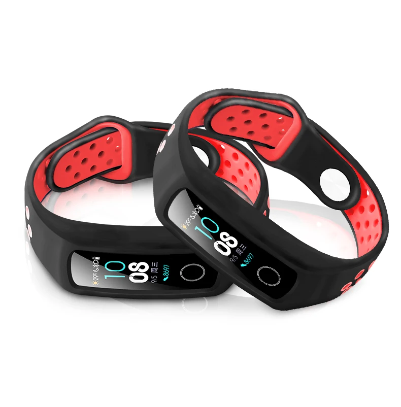 Двухцветный мягкий силиконовый ремешок для honor band 4/honor band 3 спортивный ремешок пористый вентиляционный цветной браслет honor band 4 ремешок