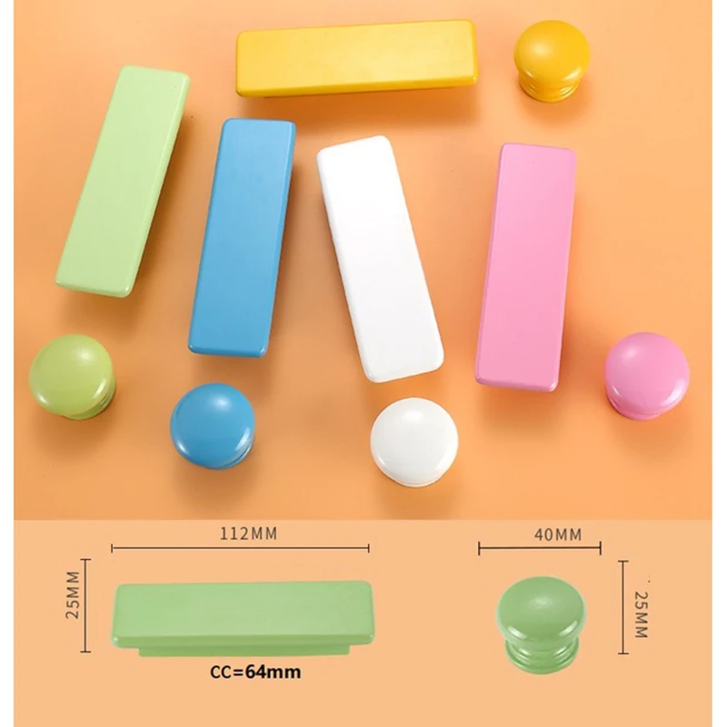 2 шт./лот цветной детский шкаф из цельного дерева мебельный ящик ручка для ящика