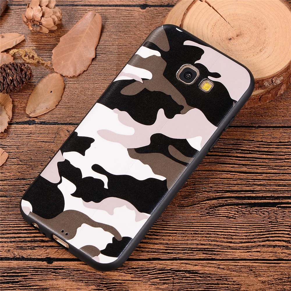 Army Camo Camouflage Case For Samsung Galaxy A3 A5 A7 2017 Soft TPU Silicone Phone Cases Back Cover S7 Edge |