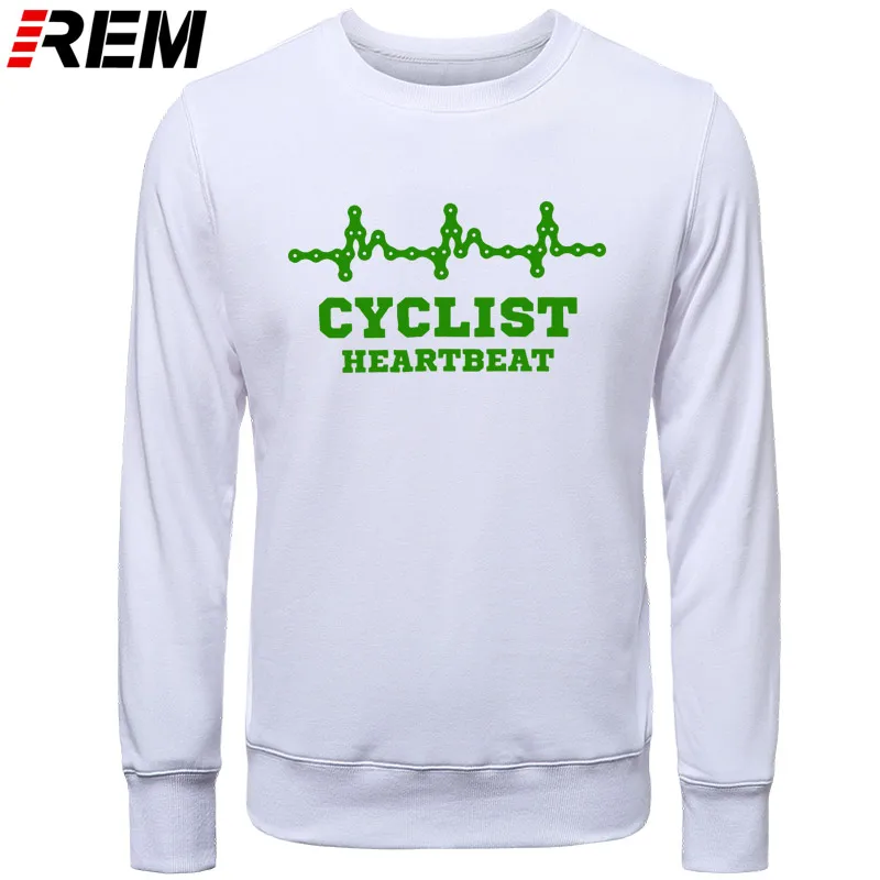 Для мужчин s CYCLINGer Cyclist Heartbeat Горный Дорожный велосипед Забавный велосипед мужские повседневные толстовки с длинными рукавами в китайском стиле, толстовки - Цвет: WHITE GREEN
