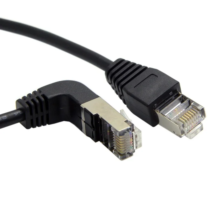 Сетевой патч корд 8P8C STP Cat 5e Lan Ethernet под углом 90 градусов для прямого кабеля 50 см|patch