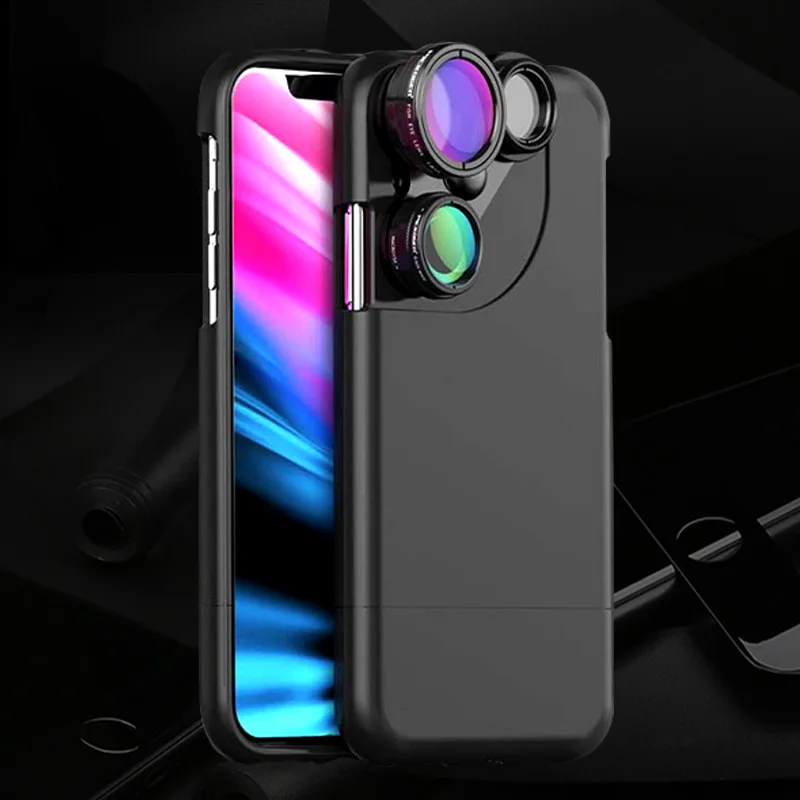 For Iphone X Lens New Four-in-One Photo Wide-angle Fish Eye Micro-distance Increasing Rotary Disc Camera Cell Shell | Мобильные