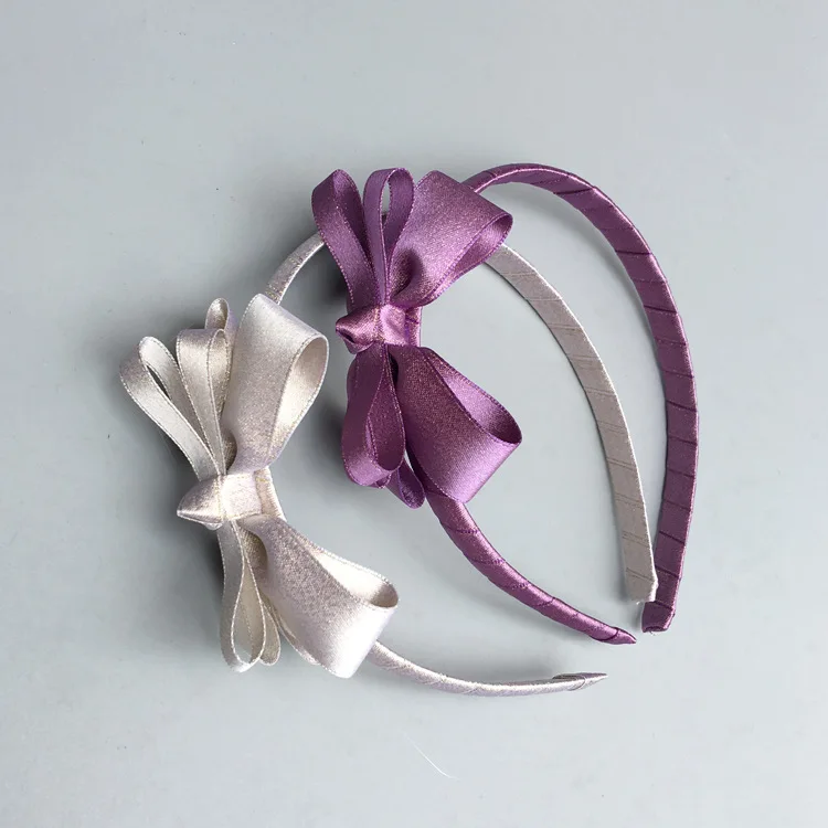 Модные блестящие Ленточные повязки для волос с бантом милые на голову аксессуары