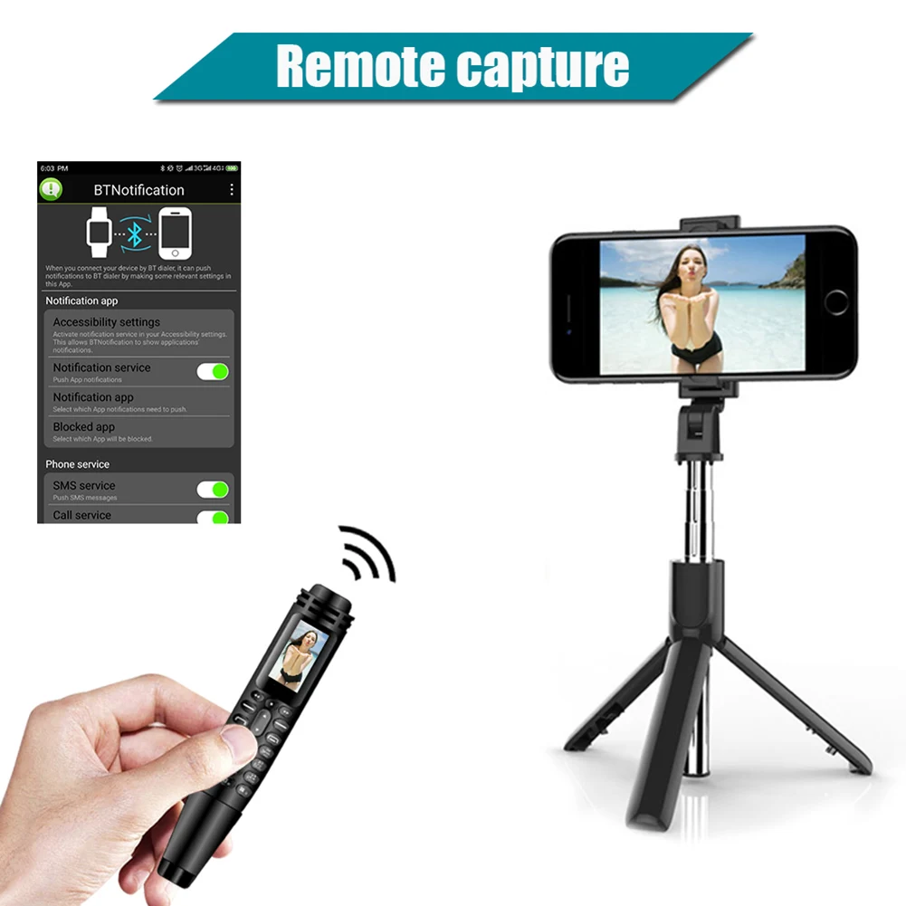 

New Hot Mini Bluetooth Dialer Pen Tiny Screen Support SIM TF Card Mobile Phone