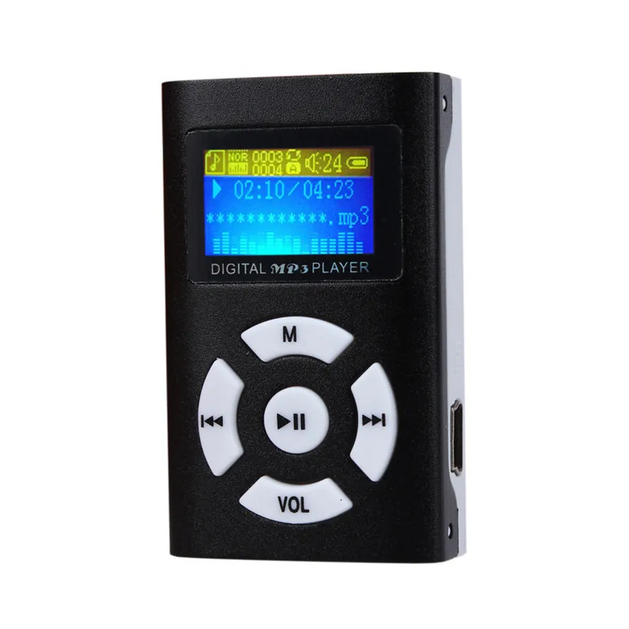 2019 USB Mini MP3 Player LCD Screen Portable Hands Free Support 32GB Micro SD TF Card Slot Digital Music Black | Электроника