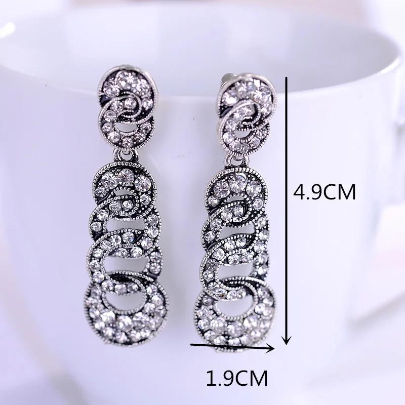 Женские серьги подвески LUBOV в виде кругов сверкающие со стразами|dangle drop earings|dangle