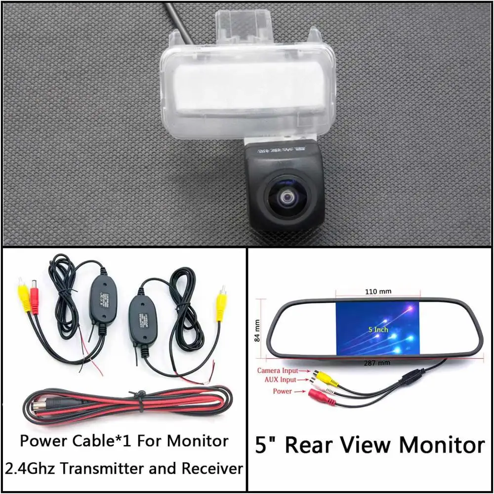 C Wireless 5 inch M 175 градусов HD резервная камера заднего вида для Toyota Fortuner Innova II Verso Sportsvan Auris Corolla Ascent автомобильный монитор - Название цвета: C Wireless 5 inch M