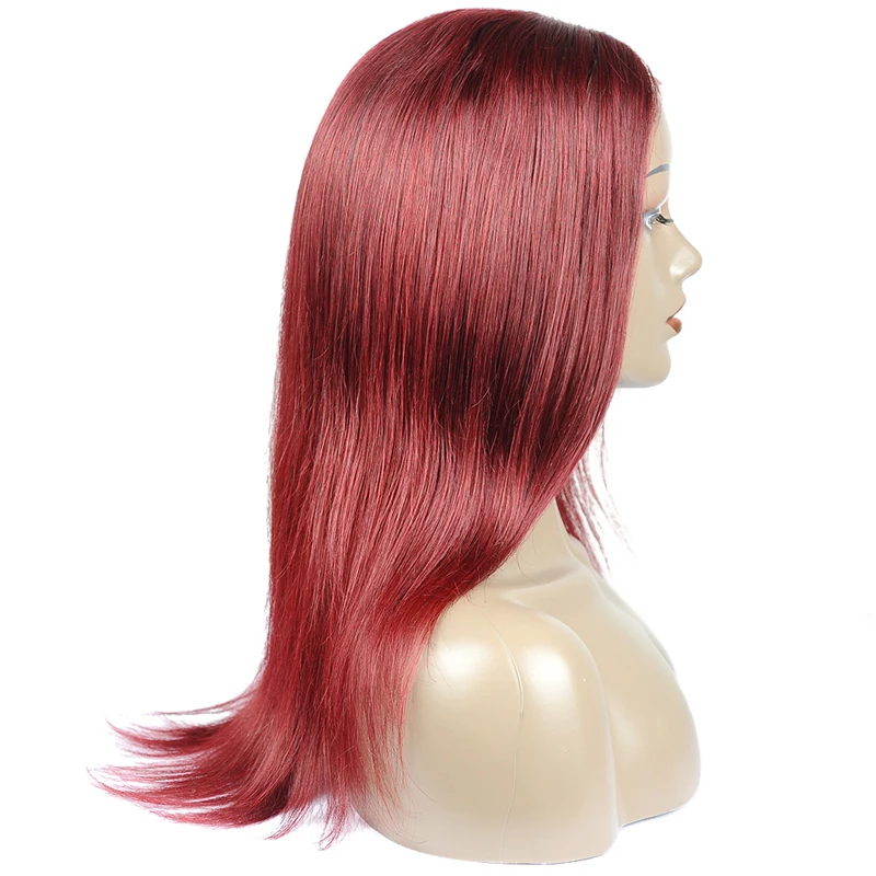 Pinshair 99J красные парики из натуральных волос на кружеве для черных женщин бордовые перуанские прямые человеческие волосы парики не Реми парик
