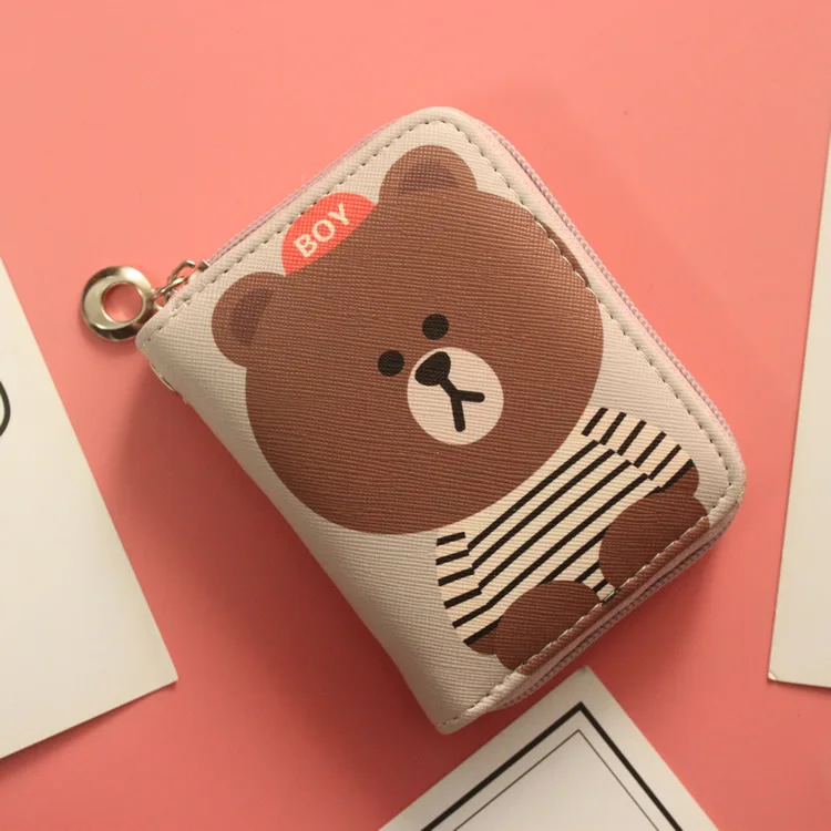 35short purse Мультяшный кожаный кошелек на молнии для девочек, кошелек для монет, медведь, кот, арбуз, фрукты, летняя женская модная сумка для денег, дамские смарт-кошельки для карт - Цвет: 35short purse