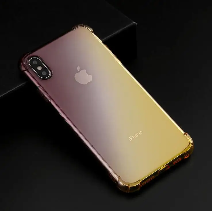 Градиентный цветной чехол для телефона iPhone 7 6 6S Plus прозрачный противоударный X XS XR